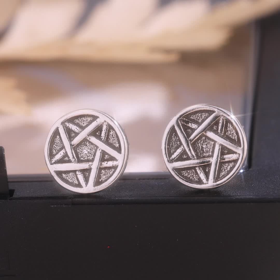 2PC 925 Silver Retro Star Studs